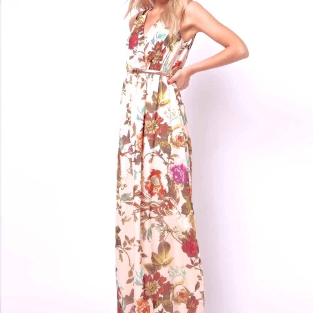 TED BAKER CRISTIN FLORAL MAXI DRESS SZ US 8/10 TED SZ 2